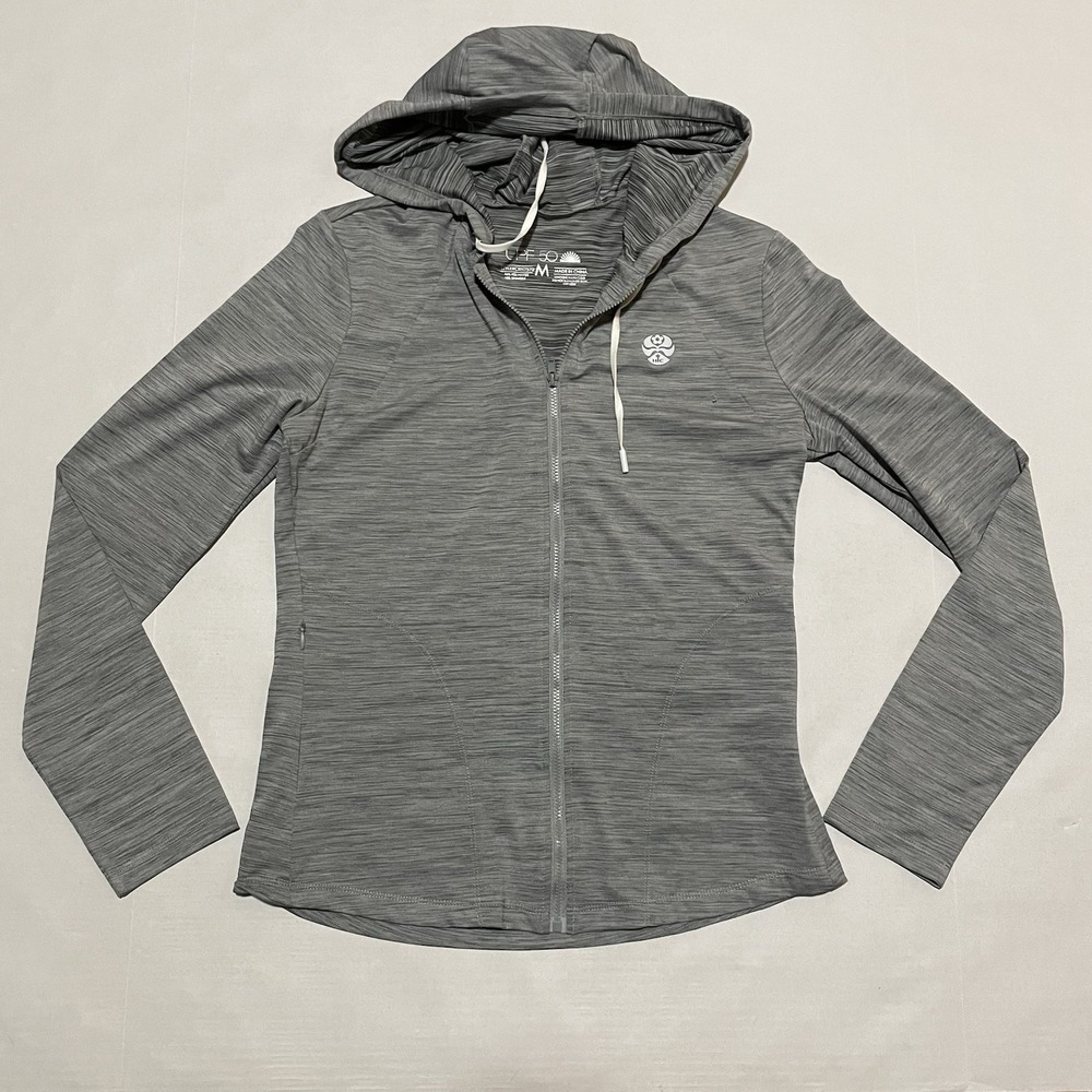Hawaiian Island Creations HIC Womens Hoodie Size Medium‎ Lightweight Upf 50 Gray